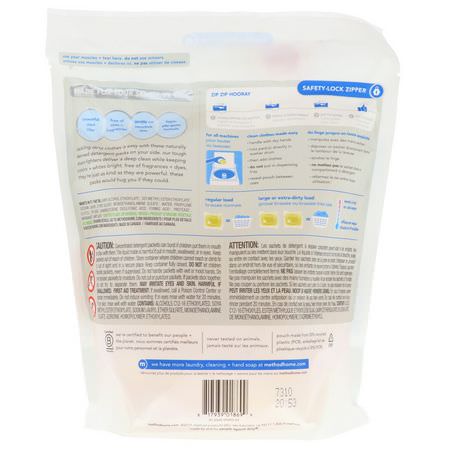 洗滌劑, 洗衣: Method, Laundry Detergent Packs, Free + Clear, 42 Loads, 24.7 oz (700 g)