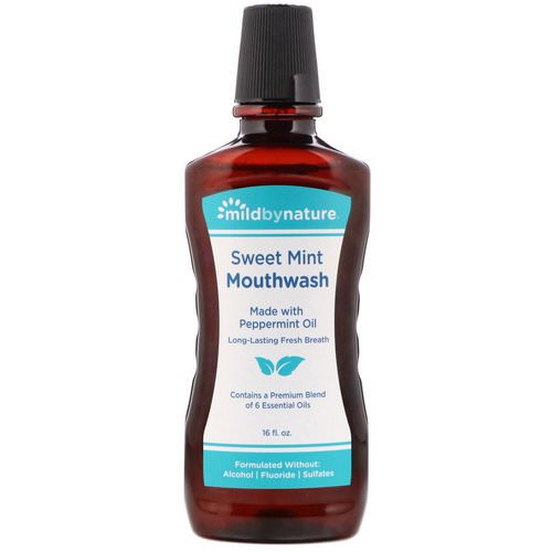 Mild By Nature, Mouthwash, Made with Peppermint Oil, Long-Lasting Fresh Breath, Sweet Mint, 16 fl oz Review