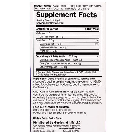 Omega-3魚油, EPA DHA: Minami Nutrition, Supercritical Mood Omega-3 Fish Oil, 500 mg, 60 Softgels