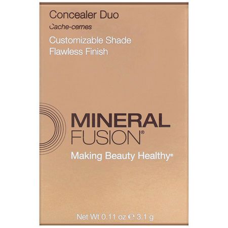 遮瑕, 臉部: Mineral Fusion, Concealer Duo, Warm, 0.11 oz (3.1 g)