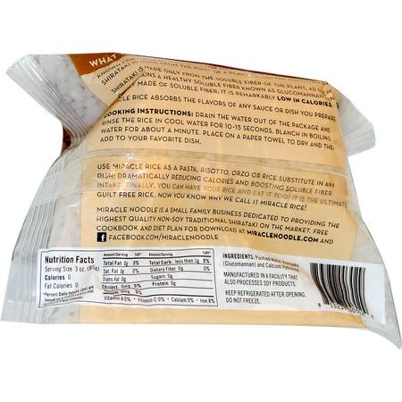 麵包, 穀物: Miracle Noodle, Miracle Rice, 8 oz (227 g)