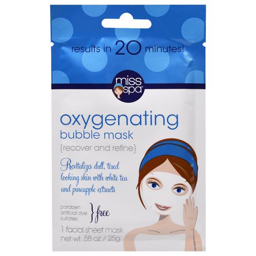 Miss Spa, Oxygenating Bubble Mask, 1 Facial Sheet Mask Review