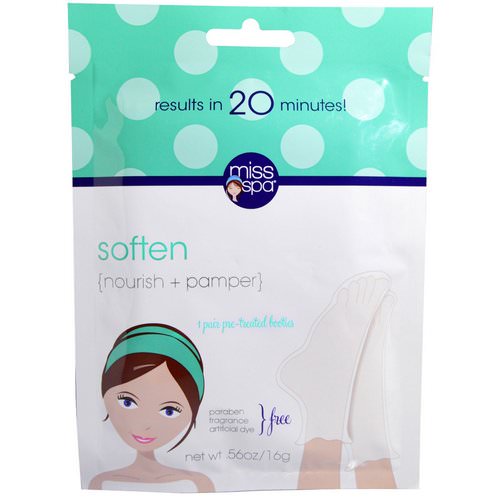 Miss Spa, Soften, Pre-Treated Booties, 1 Pair Review