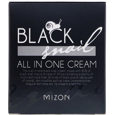 K-美容保濕霜, 乳霜: Mizon, Black Snail, All In One Cream, 2.53 fl oz (75 ml)