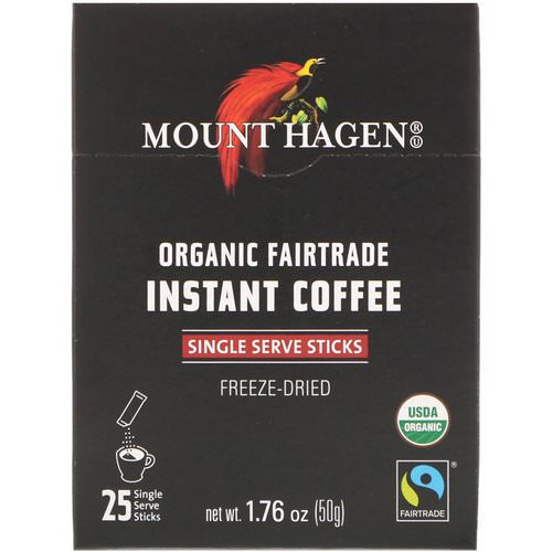 Mount Hagen, Organic Fairtrade Instant Coffee, 25 Single Serve Sticks, 1.76 oz (50 g) Review