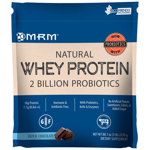 MRM, Natural Whey Protein, 2 Billion Probiotics, Dutch Chocolate, 5 lbs (2270 g) Review
