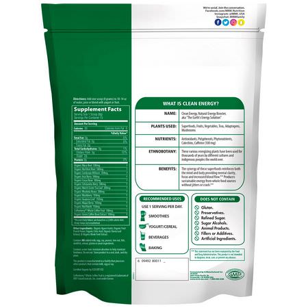 超級食品, 綠色食品: MRM, Organic Clean Energy Powder, Fruit Punch, 4.2 oz (120 g)