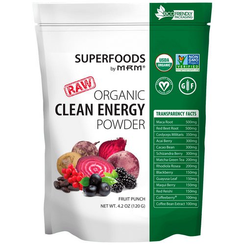 MRM, Organic Clean Energy Powder, Fruit Punch, 4.2 oz (120 g) Review