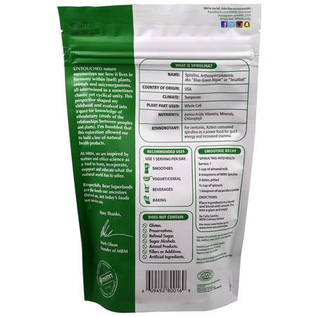螺旋藻, 藻類: MRM, Raw Spirulina Powder, 8.5 oz (240 g)