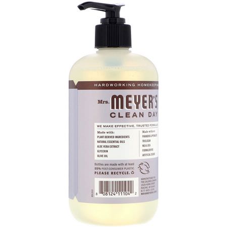 洗手液, 淋浴: Mrs. Meyers Clean Day, Hand Soap, Lavender Scent, 12.5 fl oz (370 ml)
