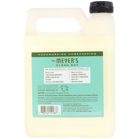 洗手液補充劑, 淋浴: Mrs. Meyers Clean Day, Liquid Hand Soap Refill, Basil Scent, 33 fl oz (975 ml)