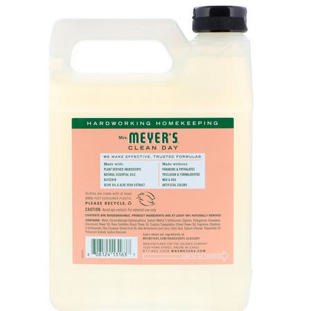洗手液補充裝, 淋浴: Mrs. Meyers Clean Day, Liquid Hand Soap Refill, Geranium Scent, 33 fl oz (975 ml)