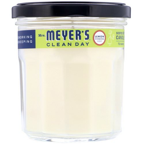 Mrs. Meyers Clean Day, Scented Soy Candle, Lemon Verbena Scent, 7.2 oz (204 g) Review