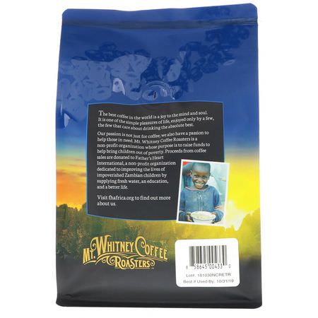 中度烘焙咖啡: Mt. Whitney Coffee Roasters, Costa Rica Estate Tarrazu, Medium Plus Roast, Whole Bean Coffee, 12 oz (340 g)