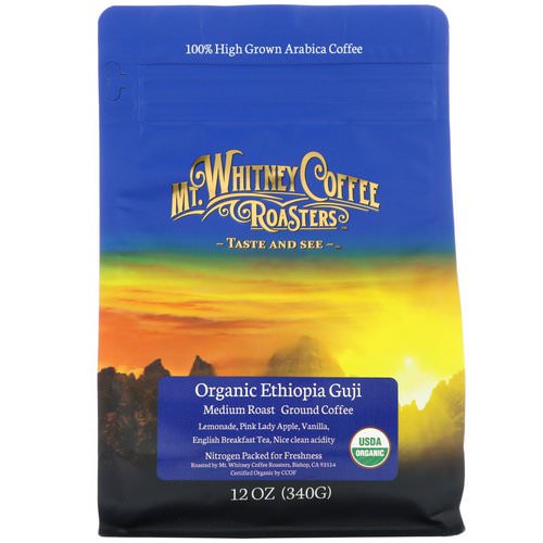 Mt. Whitney Coffee Roasters, Organic Ethiopia Guji, Medium Roast, Ground Coffee, 12 oz (340 g) Review