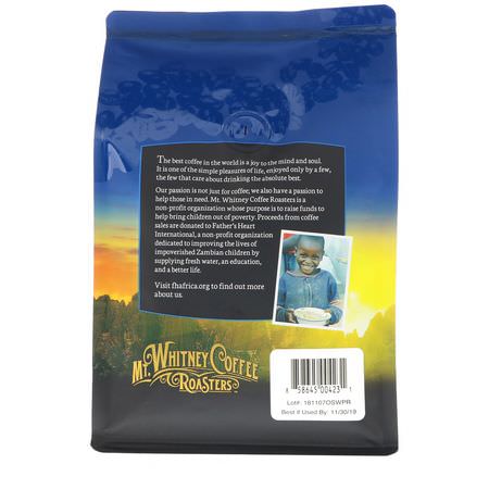 中度烘烤咖啡: Mt. Whitney Coffee Roasters, Organic Peru Decaf, Medium Roast Whole Bean, 12 oz (340 g)