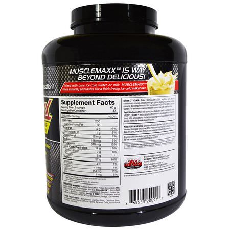 乳清蛋白, 運動營養: MuscleMaxx, High Energy + Muscle Building Protein, Vanilla Dream, 5 lb (2.27 kg)