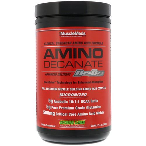 MuscleMeds, Amino Decanate, Citrus Lime, 13.5 oz (384 g) Review