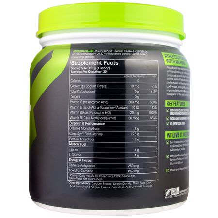 一水肌酸, 肌酸: MusclePharm, Assault, Energy + Strength, Pre-Workout, Green Apple, 11.75 oz (333 g)