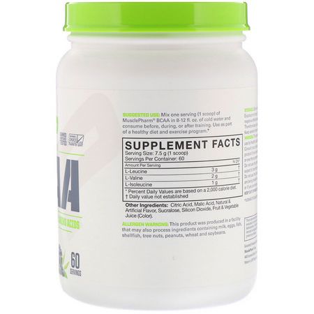 BCAA, 氨基酸: MusclePharm, BCAA Essentials, Blue Raspberry, 0.99 lb (450 g)