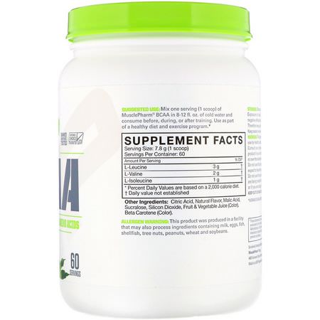 BCAA, 氨基酸: MusclePharm, BCAA Essentials, Lemon Lime, 1.03 lb (468 g)