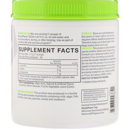 BCAA, 氨基酸: MusclePharm, BCAA Essentials, Watermelon, 0.48 lbs (216 g)