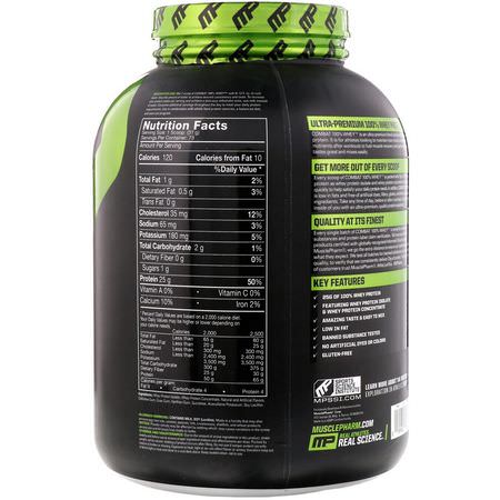 乳清蛋白, 運動營養: MusclePharm, Combat 100% Whey Protein, Vanilla, 5 lbs (2269 g)