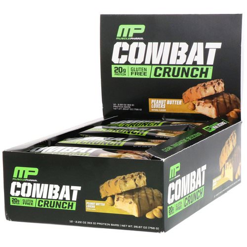 MusclePharm, Combat Crunch, Peanut Butter Lovers, 12 Bars, 2.22 oz (63 g) Each Review