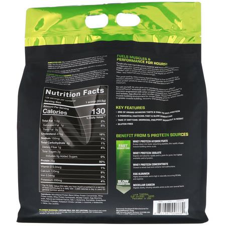 蛋白質, 運動營養: MusclePharm, Combat Protein Powder, Vanilla, 8 lbs (3629 g)