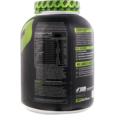 體重增加者, 蛋白質: MusclePharm, Combat XL Mass Gainer, Vanilla, 6 lbs (2722 g)