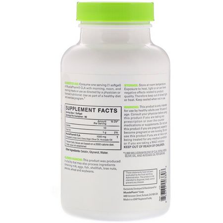 CLA共軛亞油酸, 重量: MusclePharm, Essentials, CLA, 1000 mg, 90 Softgels