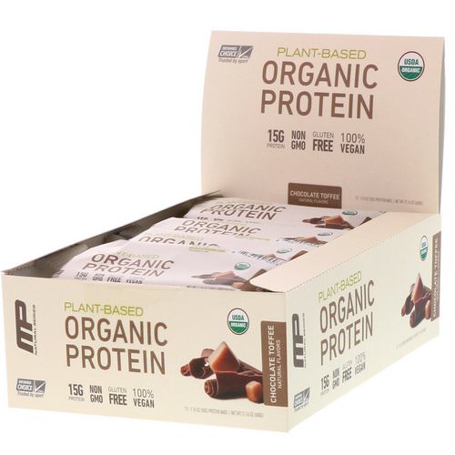 MusclePharm Natural, Plant-Based Organic Protein Bar, Chocolate Toffee, 12 Bars, 1.76 oz (50 g) Each Review
