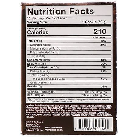 MusclePharm Protein Cookies - 蛋白質餅乾, 蛋白質小吃, 核仁巧克力餅, 餅乾