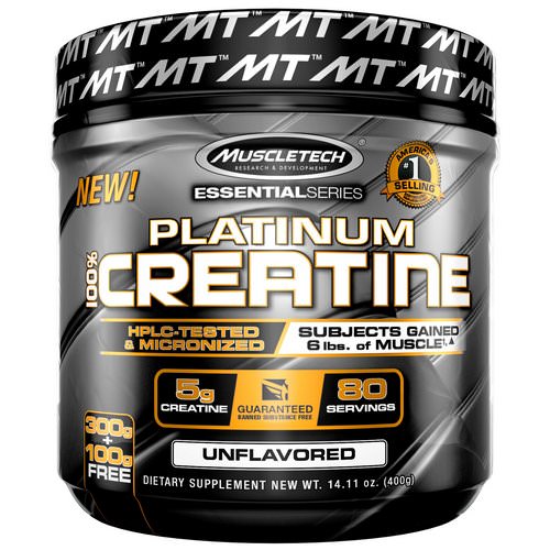 Muscletech, Essential Series, Platinum 100% Creatine, Unflavored, 14.11 oz (400 g) Review