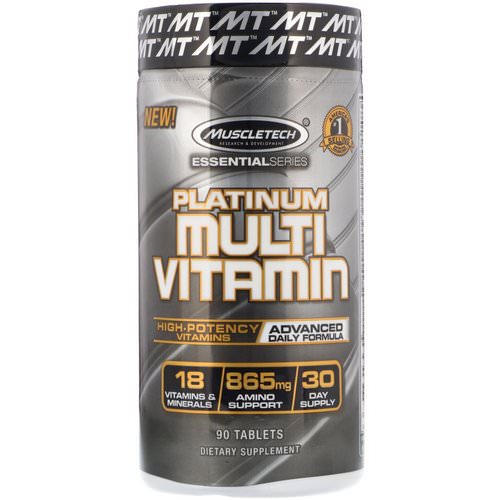 Muscletech, Essential Series, Platinum Multi Vitamin, 90 Tablets Review