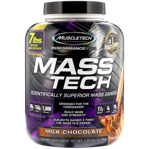 Muscletech, Mass-Tech, Scientifically Superior Mass Gainer Protein Powder, Milk Chocolate, 7.00 lb (3.18 kg) Review
