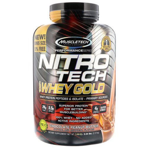 Muscletech, Nitro Tech 100% Whey Gold, Chocolate Peanut Butter, 5.54 lbs (2.51 kg) Review