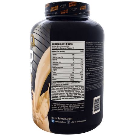 乳清蛋白, 運動營養: Muscletech, Nitro Tech, 100% Whey Gold, French Vanilla Creme, 5.53 lbs. (2.51 kg)