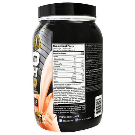 乳清蛋白, 運動營養: Muscletech, Nitro Tech, 100% Whey Gold, Strawberry, 2.20 lbs (999 g)