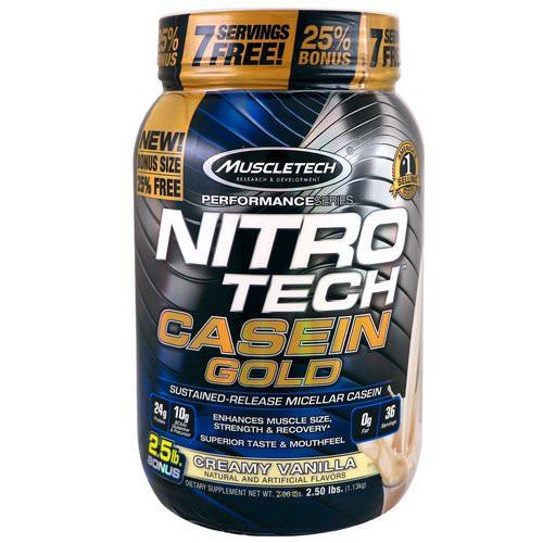 Muscletech, Nitro Tech Casein Gold, Creamy Vanilla, 2.50 lbs (1.13 kg) Review
