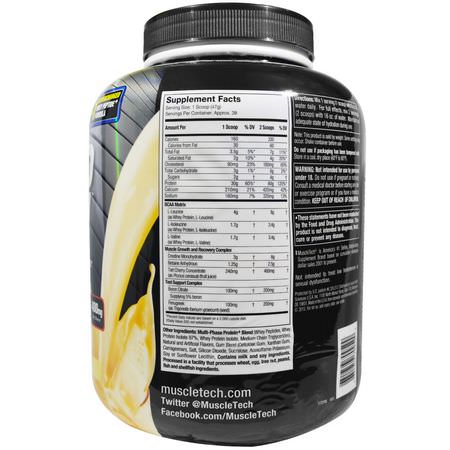 乳清蛋白, 運動營養: Muscletech, Nitro Tech Power, Ultimate Muscle Amplifying Protein, French Vanilla Swirl, 4.00 lbs (1.81 kg)