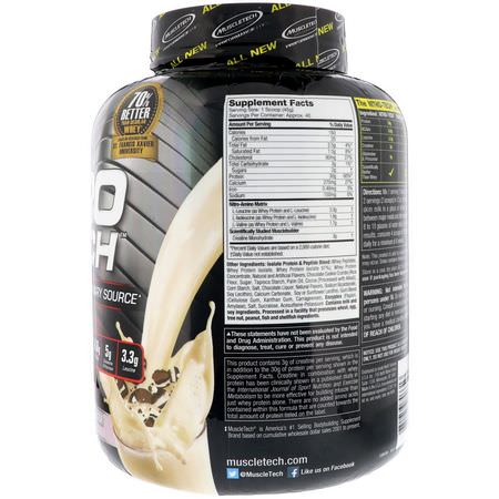 乳清蛋白, 運動營養: Muscletech, Nitro Tech, Whey Isolate + Lean Musclebuilder, Cookies and Cream, 3.97 lbs (1.80 kg)