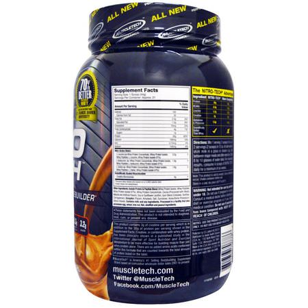 乳清蛋白, 運動營養: Muscletech, Nitro Tech Whey Isolate + Lean Musclebuilder, Mocha Cappuccino Swirl, 2.00 lbs (907 g)