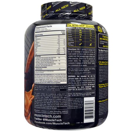 乳清蛋白, 運動營養: Muscletech, NitroTech, Whey Isolate+ Lean Musclebuilder, Mocha Cappuccino Swirl, 3.97 lbs (1.80 kg)