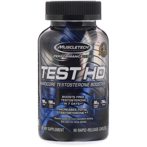 Muscletech, Performance Series, Test HD, Hardcore Testosterone Booster, 90 Rapid-Release Caplets Review