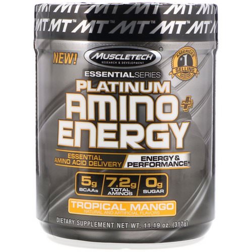 Muscletech, Platinum Amino Plus Energy, Tropical Mango, 11.19 oz (317 g) Review