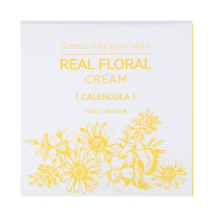 金盞花, 乳液: Nacific, Real Floral Cream, Calendula, 3.38 fl oz (100 ml)