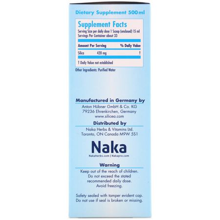 二氧化矽, 礦物質: Naka Herbs & Vitamins Ltd, Hubner, Original Silica Gel, 17 fl oz (500 ml)