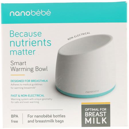 餵食器, 食物製備: Nanobebe, Smart Warming Bowl, Teal, 1 Bowl