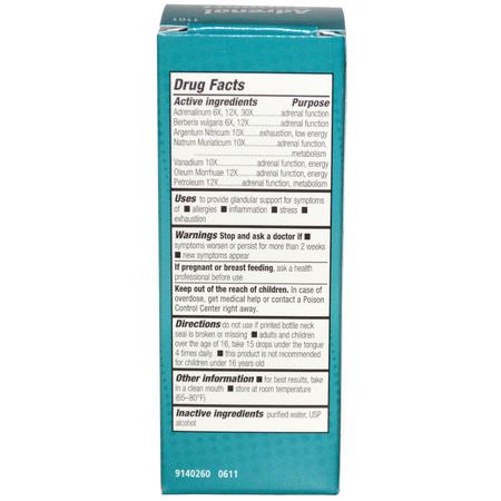 腎上腺, 補品: NatraBio, Adrenal Support, 1 fl oz (30 ml)